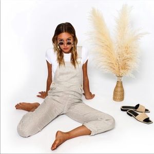Basic Linen Overalls in Natural